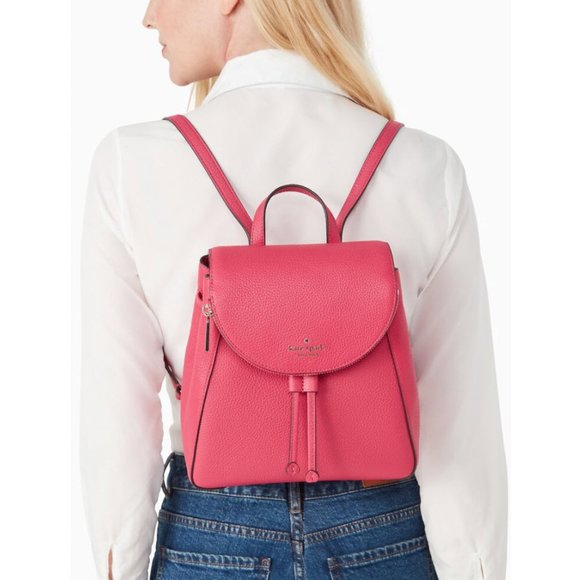 kate spade LEILA PEBBLED LEATHER MEDIUM FLAP BACKPACK